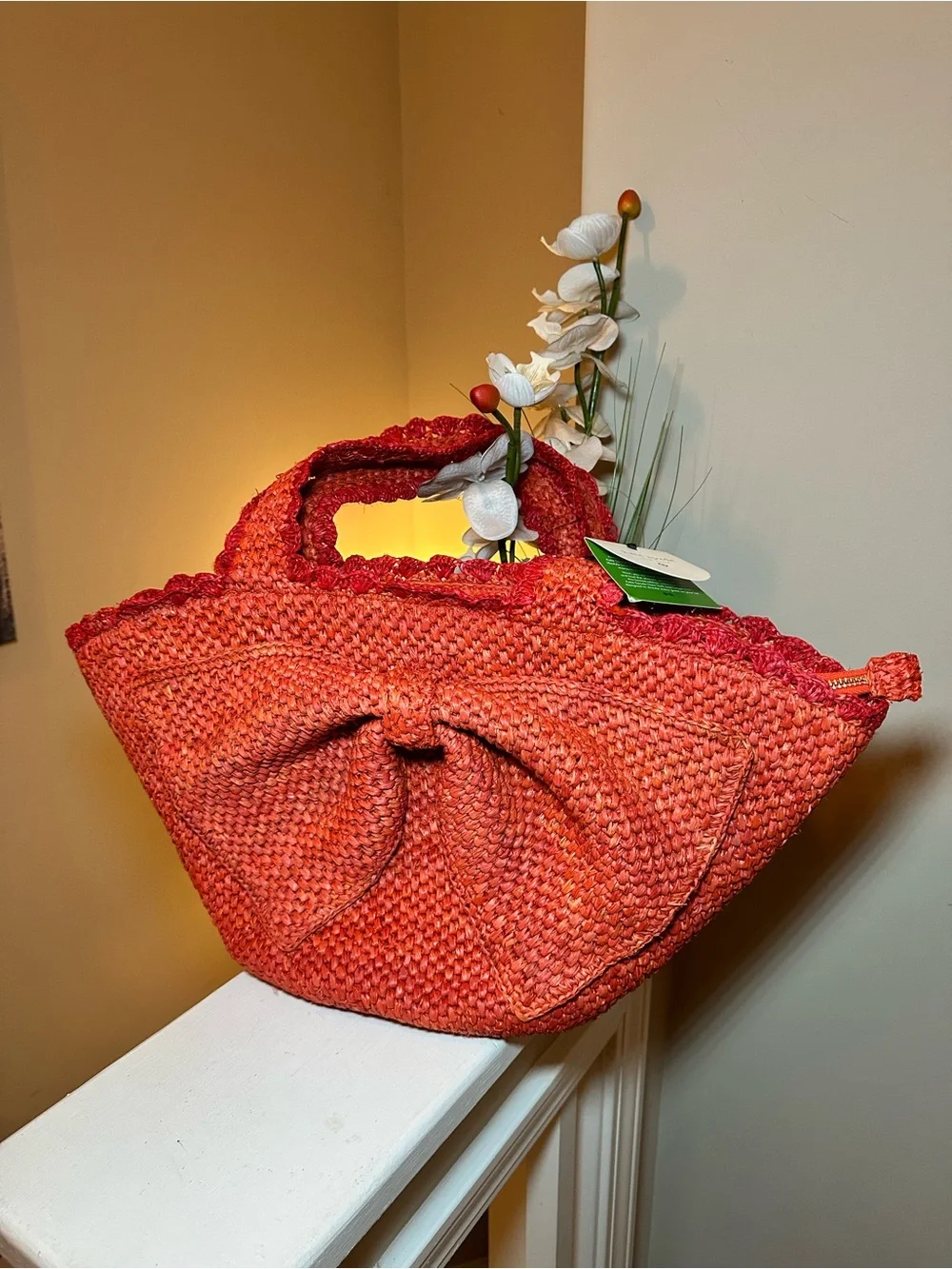 kate spade x Target Woven straw tote with bow detail